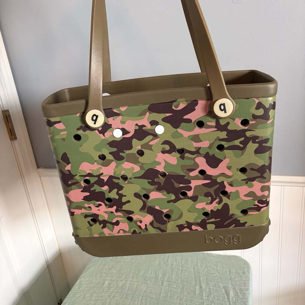 Bogg Bag Baby Tote in Camo with Pink Accents - Picture 4 of 7